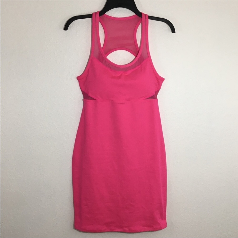 Fabletics Tropez Dress in Hot Pink Large - Picture 2 of 5